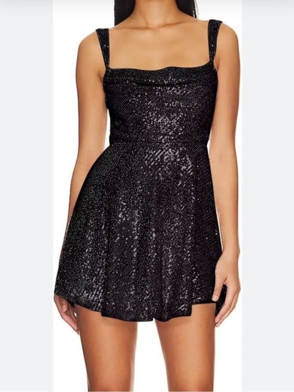 For Love And Lemons Black Sequin Mini Dress